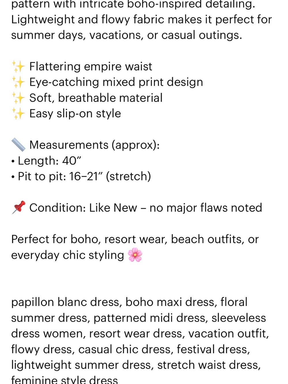 Papillon Blanc Pink & Teal Boho Midi Dress - Picture 7 of 7